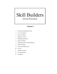Precalculus Skill Builders Vol 1 Solutions