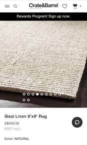 barrel sisal linen rug furniture