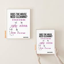 Does The House Need Cleaning Flowchart A4 Print