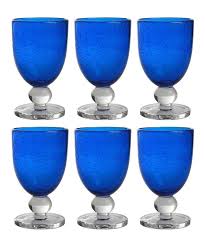 Tag Cobalt Bubble Glass Goblet Set Of