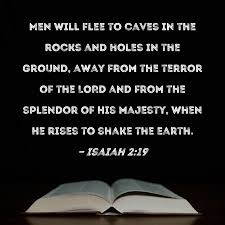 isaiah 2 19 men will flee to caves in