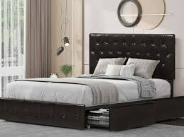 Queen Bed Frame With 4 Drawer Storage