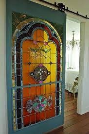 glass barn doors stained glass door