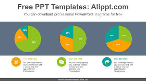 three pie charts powerpoint diagram for
