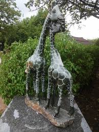 Two Giraffe Sculpture By Dereck
