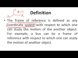 relativity and frames of reference