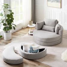 grey sofa big round chair