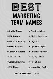 281 marketing team names that sell