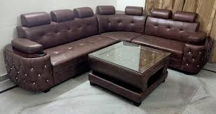 7 seater l shape leather sofa set