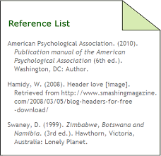 Reference List Apa Citation Style