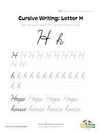 cursive writing worksheet letter h