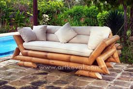 teak brown bamboo sofa set for home at