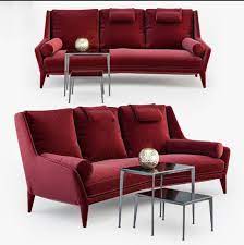 Modern Luxury Red Fabric Sofa 3d