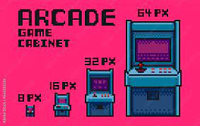 arcade game cabinet machine pixel art