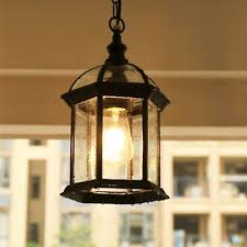 Outdoor Pendant Light Garden Lamp Black