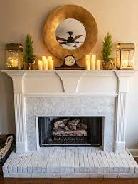 herringbone marble tile to a fireplace