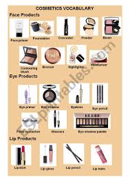 cosmetic voary esl worksheet