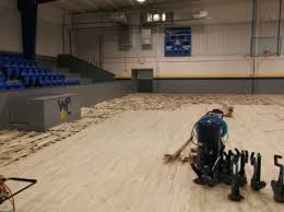 installing a wood gym floor sports