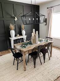 Dining Room Decor Black Accent Wall