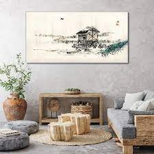 Lake Cottage Canvas Wall Art Coloray