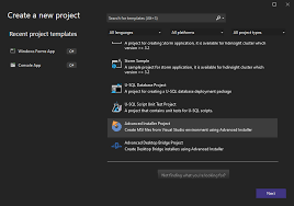 create an installer from visual studio