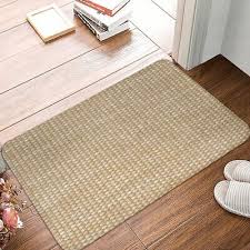 braided rattan wood wicker doormat rug