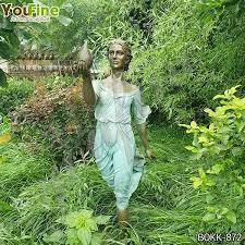 Outdoor Bronze Lady Garden Sculpture