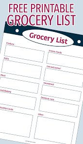 Free Printable Grocery List To Make Shopping Easier Free Printable