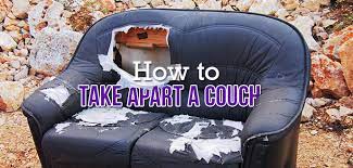 how to take apart a couch to throw away