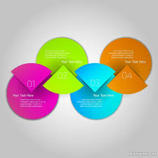 4 Designer Creative Circular Chart Label Vector Material 1