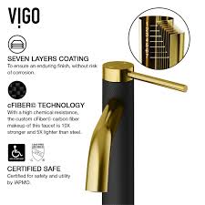 vigo madison cfiber single hole single handle bathroom faucet in matte gold matte black