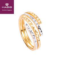Barang kemas seperti cincin, gelang dan rantai. Habib Eleanor Ii White And Yellow Gold Ring 916 Gold 3 26g Shopee Malaysia