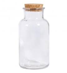 glass bottle with cork lid 8cm ø 17cm
