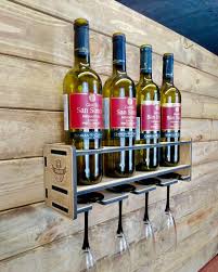 Wine Rack With Glass Holder Wall