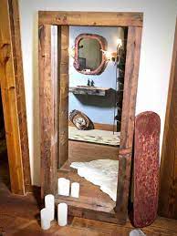 reclaimed barn wood mirror natural