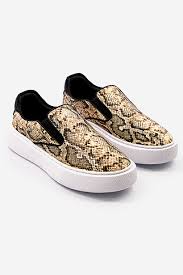 comfort python slip on shoes beige