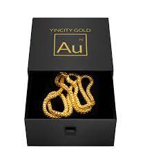 24k gold slash box chain yincity gold