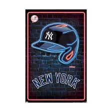 Mlb Ny Yankees Neon Helmet 2023 Poster
