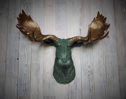 Faux Taxidermy Moose Head Wall Mount