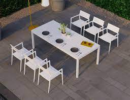 White 6 Seater Outdoor Halki Table