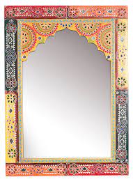 hand painted indian wall mirror