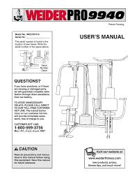 Weider 9940 Home Gym User Manual Manualzz Com
