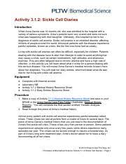Sickle Cell Diary Mr Caceres S207 2016 2017 Principles Of
