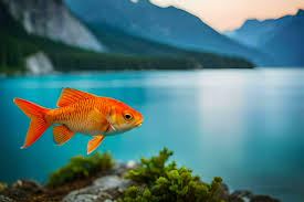 goldfish in the lake mountains water