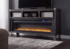 Todoe Gray Large Tv Stand W Fireplace