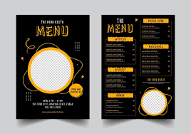 restaurant menu flyer vector art icons