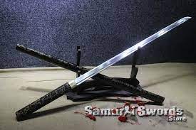 Shirasaya Sword 1060 Carbon Steel With Black And Gold saya