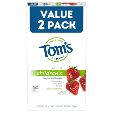 tom s of maine toothpaste fluoride silly strawberry children s natural value 2 pack 2 pack 5 1 oz s