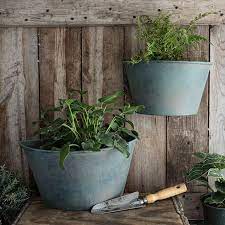 Antiqued Metal Decorative Wall Planters