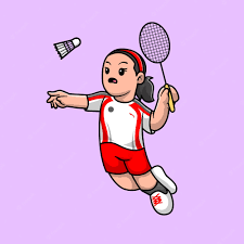 Jolie Fille Jouant Au Badminton Cartoon Vector Icon Illustration. Concept  D'icône De Sport De Personnes Isolé Vecteur Premium. Style De Dessin Animé  Plat | Vecteur Gratuite